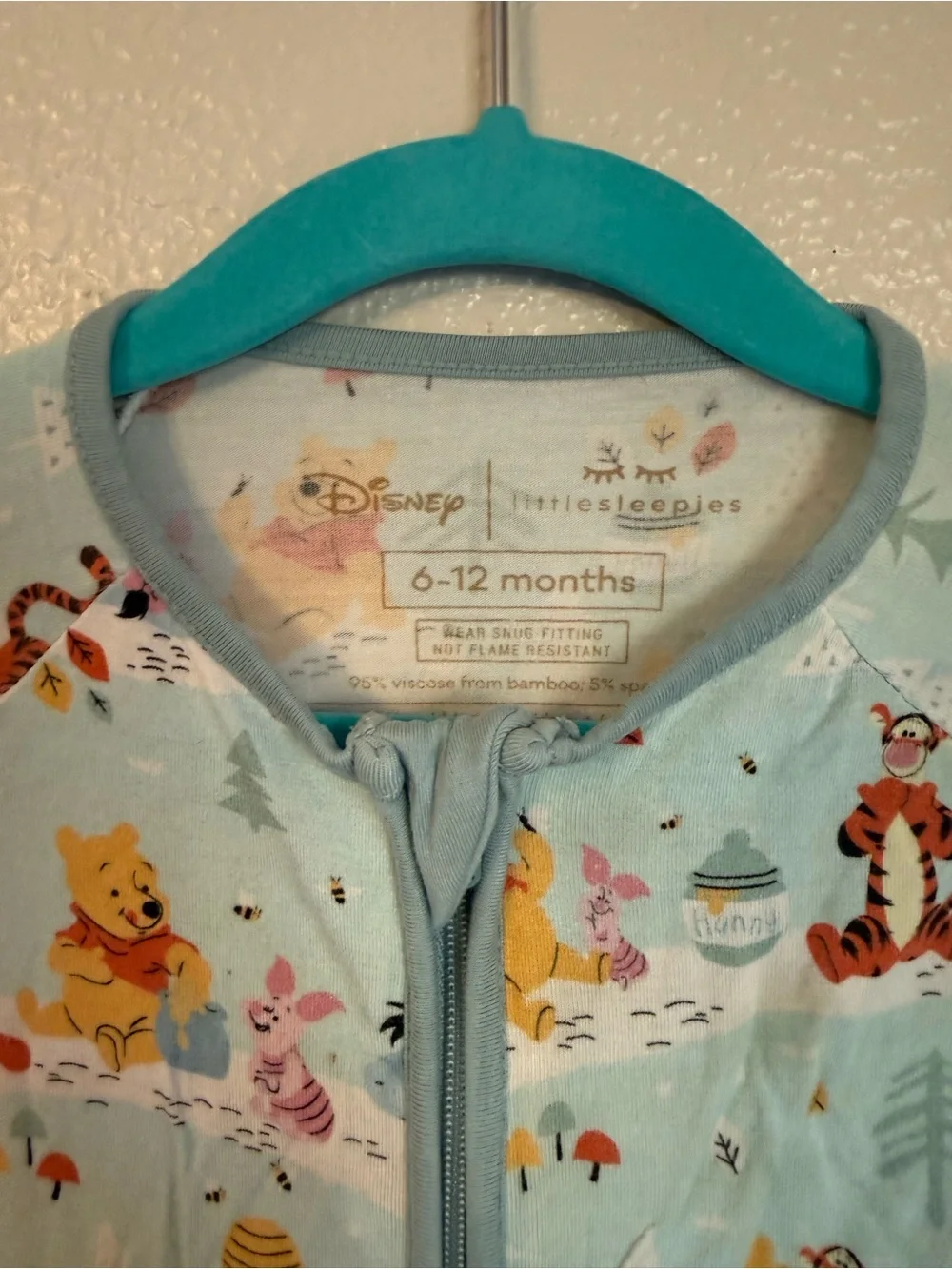 Little Sleepies Light Blue Winnie the Pooh & Tigger Footed One-Piece